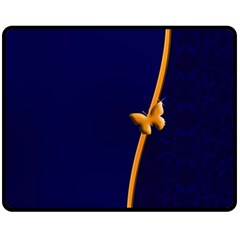 Greeting Card Invitation Blue Fleece Blanket (medium) 