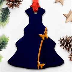 Greeting Card Invitation Blue Christmas Tree Ornament (two Sides)