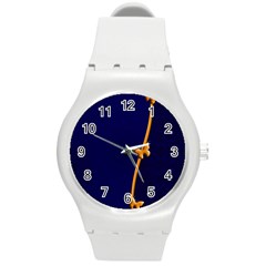 Greeting Card Invitation Blue Round Plastic Sport Watch (m) by Simbadda