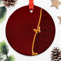 Greeting Card Invitation Red Ornament (round) by Simbadda