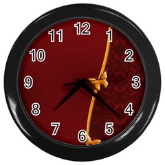 Greeting Card Invitation Red Wall Clocks (black)