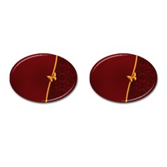 Greeting Card Invitation Red Cufflinks (oval)