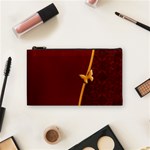 Greeting Card Invitation Red Cosmetic Bag (Small)  Front