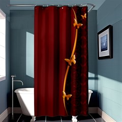 Greeting Card Invitation Red Shower Curtain 36  X 72  (stall) 