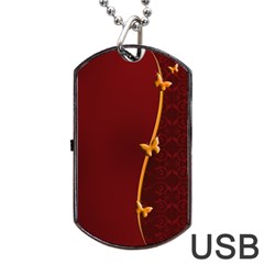 Greeting Card Invitation Red Dog Tag Usb Flash (one Side)