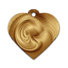 Gold Background Texture Pattern Dog Tag Heart (one Side) by Simbadda