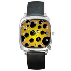 Background Design Random Balls Square Metal Watch by Simbadda