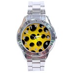 Background Design Random Balls Stainless Steel Analogue Watch Front