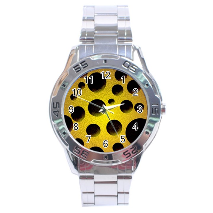 Background Design Random Balls Stainless Steel Analogue Watch