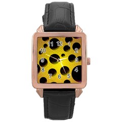 Background Design Random Balls Rose Gold Leather Watch  by Simbadda