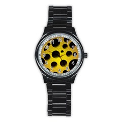 Background Design Random Balls Stainless Steel Round Watch by Simbadda