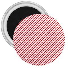 Pattern Red White Background 3  Magnets by Simbadda