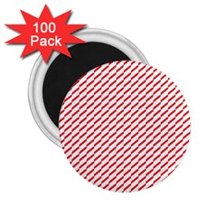 Pattern Red White Background 2 25  Magnets (100 Pack)  by Simbadda