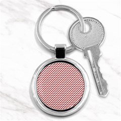 Pattern Red White Background Key Chains (round)  by Simbadda