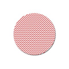 Pattern Red White Background Magnet 3  (round) by Simbadda