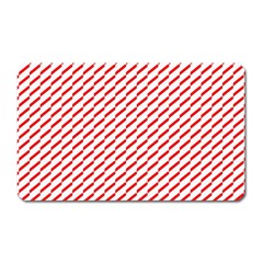 Pattern Red White Background Magnet (rectangular) by Simbadda