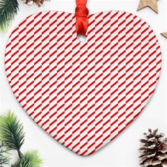 Pattern Red White Background Heart Ornament (two Sides) by Simbadda