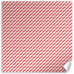 Pattern Red White Background Canvas 20  X 20   by Simbadda