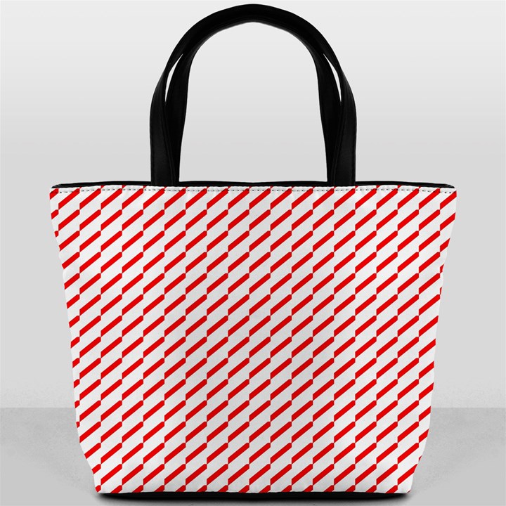 Pattern Red White Background Bucket Bags