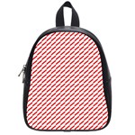 Pattern Red White Background School Bags (Small)  Front