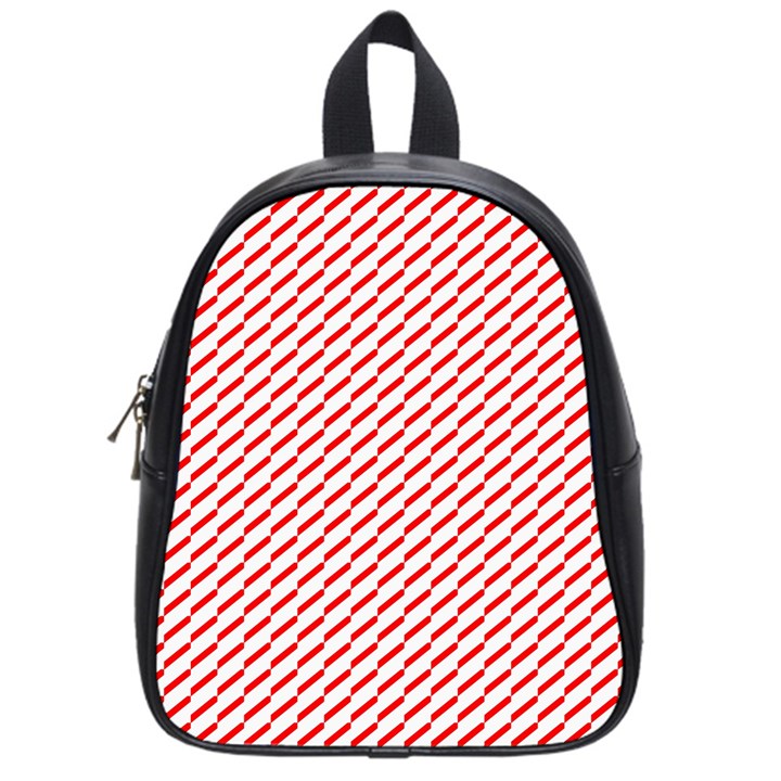 Pattern Red White Background School Bags (Small) 