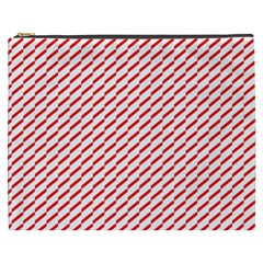 Pattern Red White Background Cosmetic Bag (xxxl)  by Simbadda