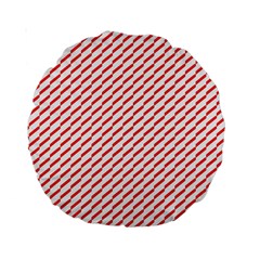 Pattern Red White Background Standard 15  Premium Round Cushions by Simbadda