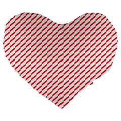 Pattern Red White Background Large 19  Premium Heart Shape Cushions by Simbadda