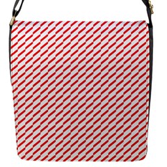 Pattern Red White Background Flap Messenger Bag (s) by Simbadda