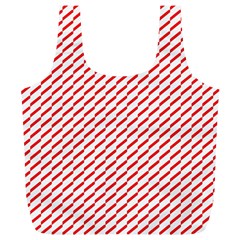 Pattern Red White Background Full Print Recycle Bags (l) 