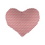 Pattern Red White Background Standard 16  Premium Flano Heart Shape Cushions Back