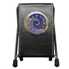 Logo Wave Design Abstract Pen Holder Desk Clocks