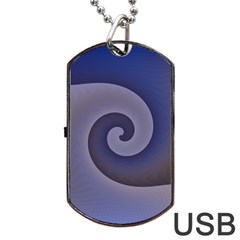 Logo Wave Design Abstract Dog Tag Usb Flash (two Sides) by Simbadda