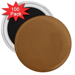 Pattern Honeycomb Pattern Brown 3  Magnets (100 Pack) by Simbadda