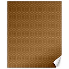 Pattern Honeycomb Pattern Brown Canvas 16  X 20   by Simbadda