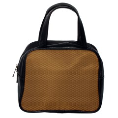 Pattern Honeycomb Pattern Brown Classic Handbags (one Side) by Simbadda