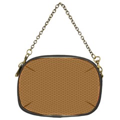 Pattern Honeycomb Pattern Brown Chain Purses (two Sides)  by Simbadda