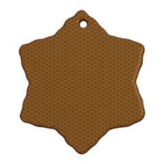 Pattern Honeycomb Pattern Brown Snowflake Ornament (two Sides)