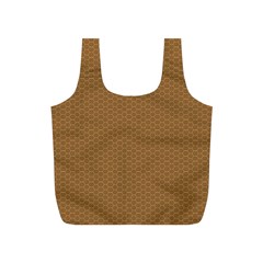 Pattern Honeycomb Pattern Brown Full Print Recycle Bags (s)  by Simbadda