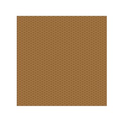 Pattern Honeycomb Pattern Brown Small Satin Scarf (square) by Simbadda