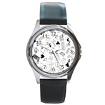 Furniture Black Decor Pattern Round Metal Watch Front