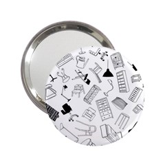 Furniture Black Decor Pattern 2 25  Handbag Mirrors