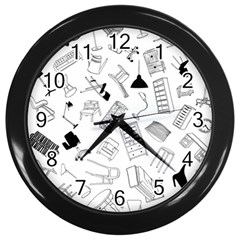 Furniture Black Decor Pattern Wall Clocks (black) by Simbadda