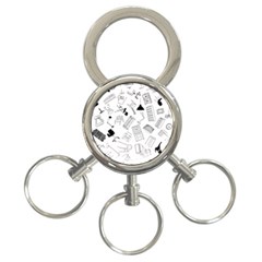 Furniture Black Decor Pattern 3-ring Key Chains by Simbadda