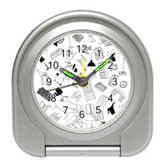 Furniture Black Decor Pattern Travel Alarm Clocks by Simbadda