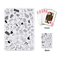 Furniture Black Decor Pattern Playing Card by Simbadda