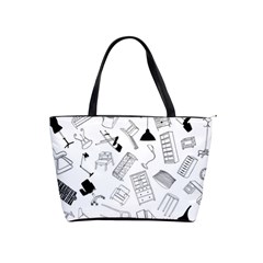 Furniture Black Decor Pattern Shoulder Handbags by Simbadda