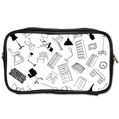 Furniture Black Decor Pattern Toiletries Bags by Simbadda