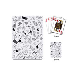 Furniture Black Decor Pattern Playing Cards (mini)  by Simbadda