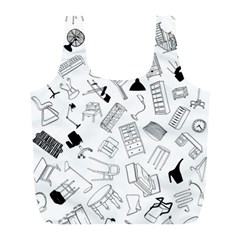 Furniture Black Decor Pattern Full Print Recycle Bags (l)  by Simbadda